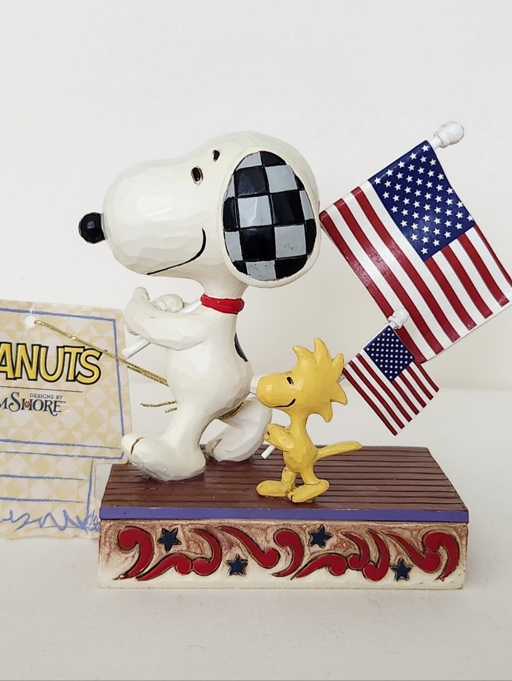 Jim Shore Peanuts Snoopy & Woodstock Glory March Patriotic Figurine